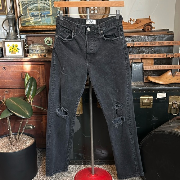 We the Free Bren Boyfriend Black Dostressed Jeans - Picture 2 of 10